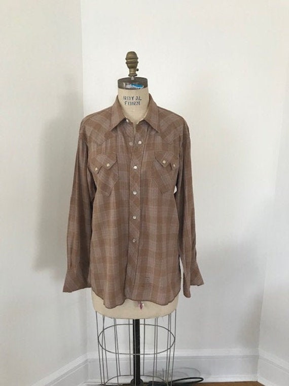1940-50's Wool Western Shirt, Pearl Snaps - Women'