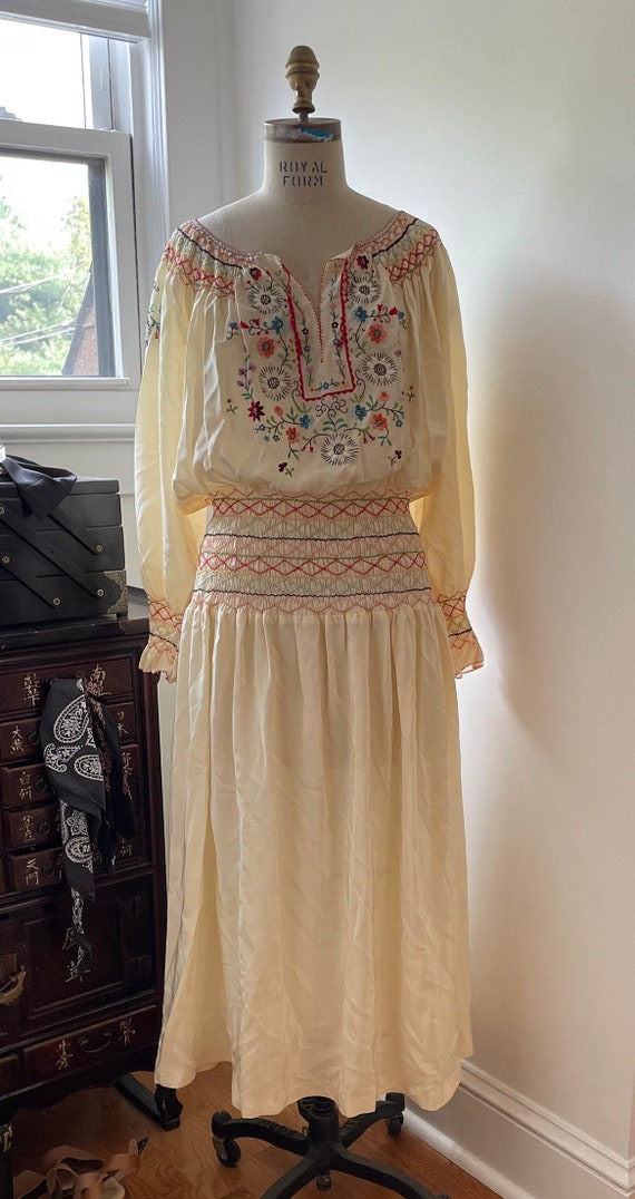 Vintage 1990s Embroidered Silk Dress | Norma kamal