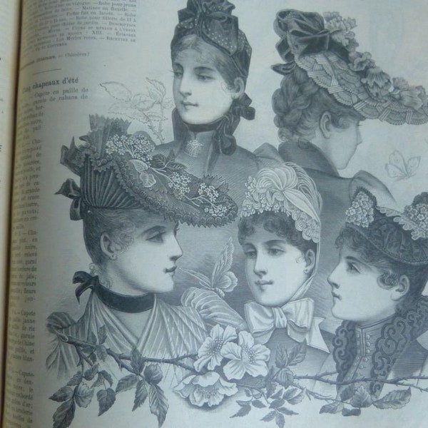 La Mode Illustree 1891 Complete Bound Year Fashion Magazines Large Format Very Rare Prints 416 Pages Scapbooking