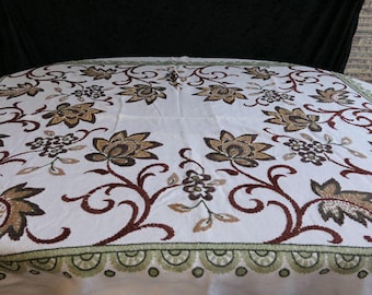 Bargain Lot of 4 Colored Handembroidered Vintage Linen Tablecloths G