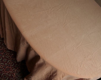 Preciosas cortinas vintage de terciopelo beige y rosa, 248 x 188 cm