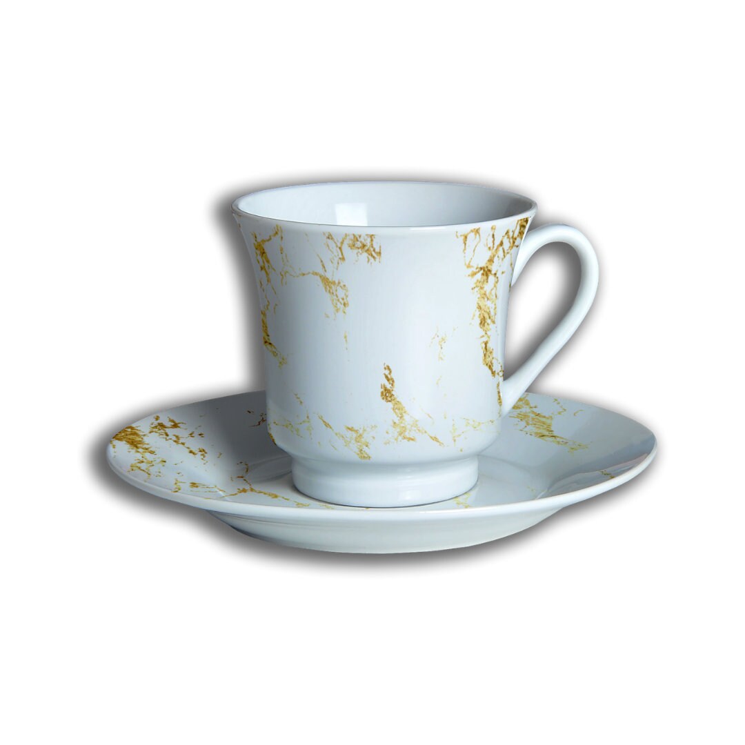 Gold Marble 12 Piece Tea Set Etsy