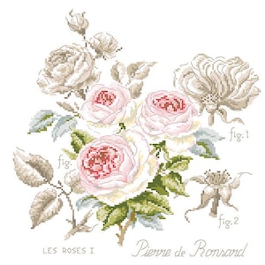 Rose study «Pierre de Ronsard» + Linen swatch + charm