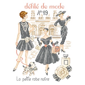 Grille Défilé de mode « La petite robe noire »-Les Brodeuses Parisiennes