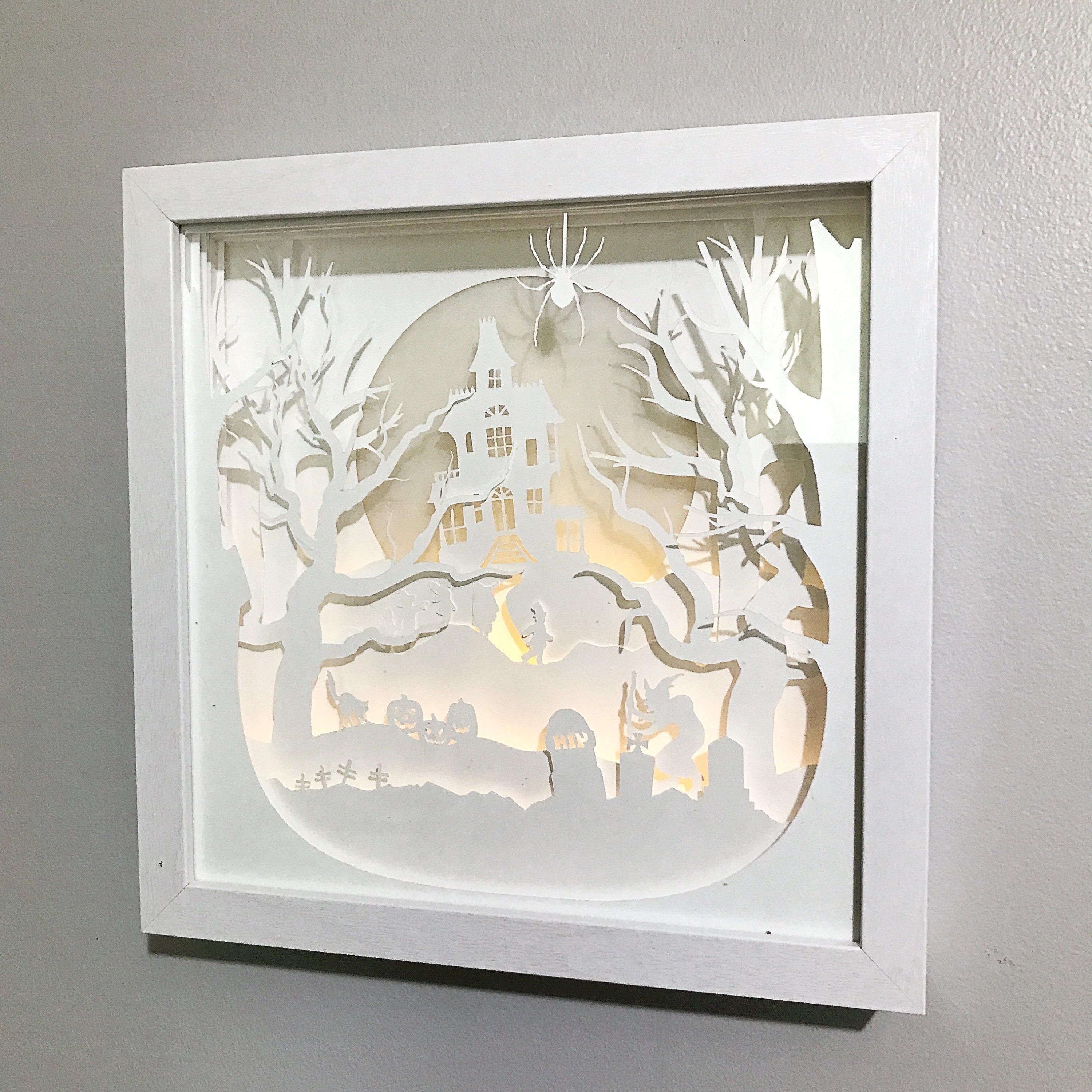 Haunted House Shadow Box 3D Cut File Halloween Shadow Box Etsy UK