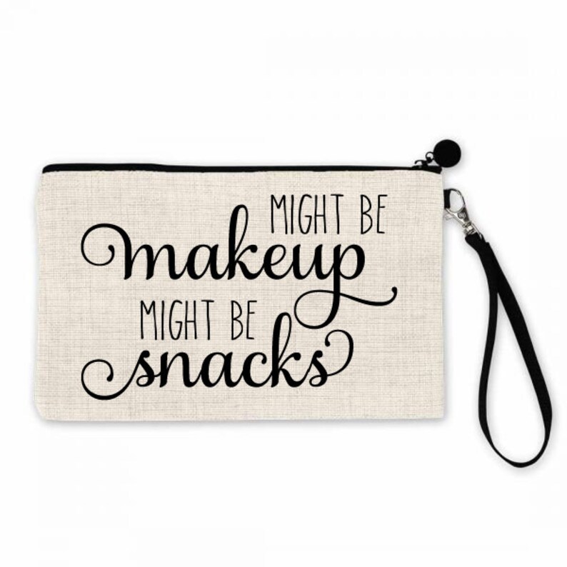 Beshoul Lustige Kosmetiktasche „Might Be Makeup Might Be Snacks“ – 23x18 Cm, Doppelseitig Bedruckt, Für Reise & Alltag