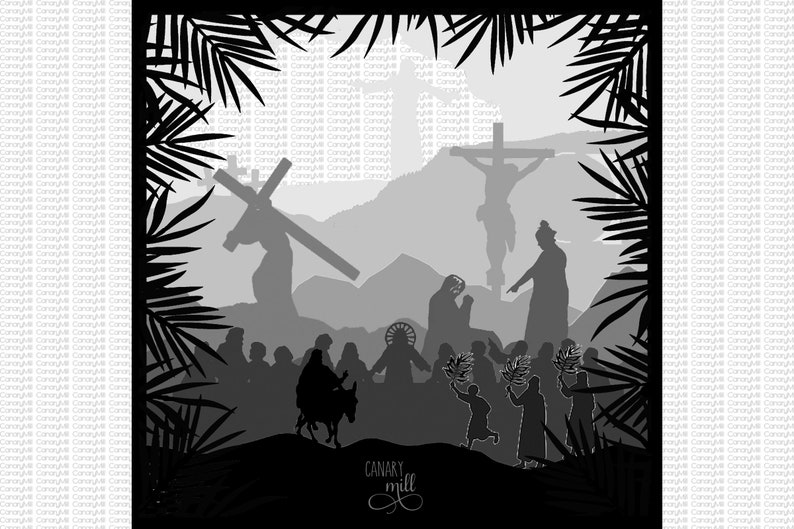 Download Holy Week Easter 3D Shadow Box Cut Files SVG PNG | Etsy