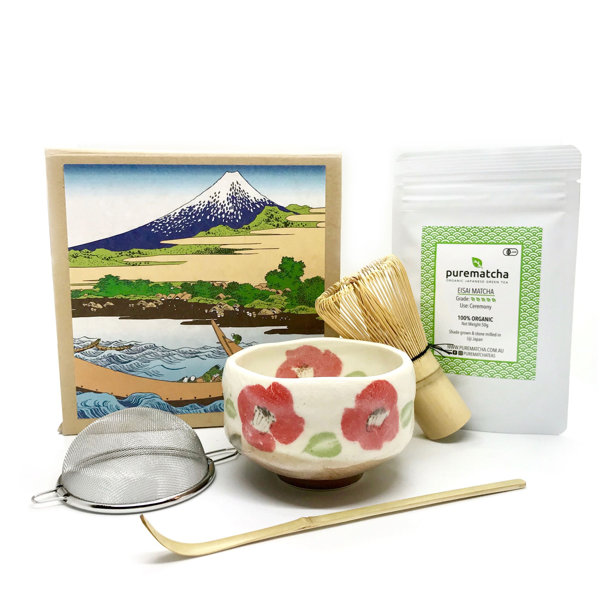 Matcha Tea Set Akina In Spring Fuji Gift Box Etsy
