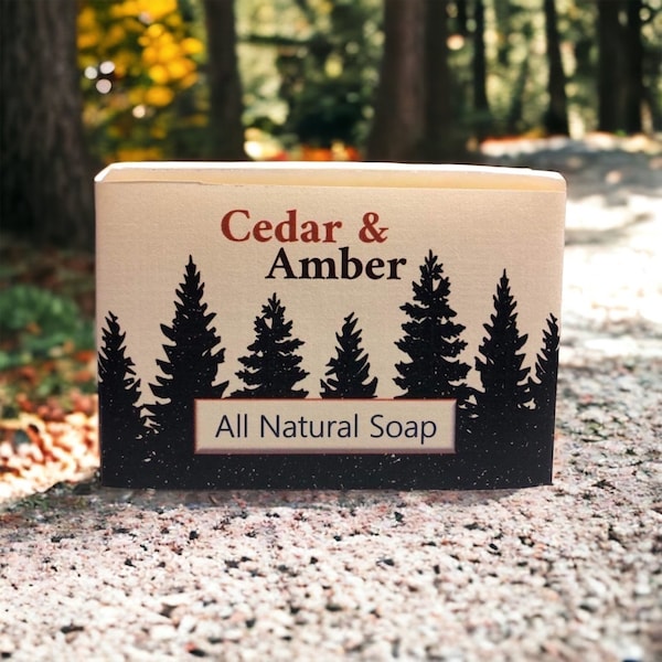 cedar and amber all natural handmade soap