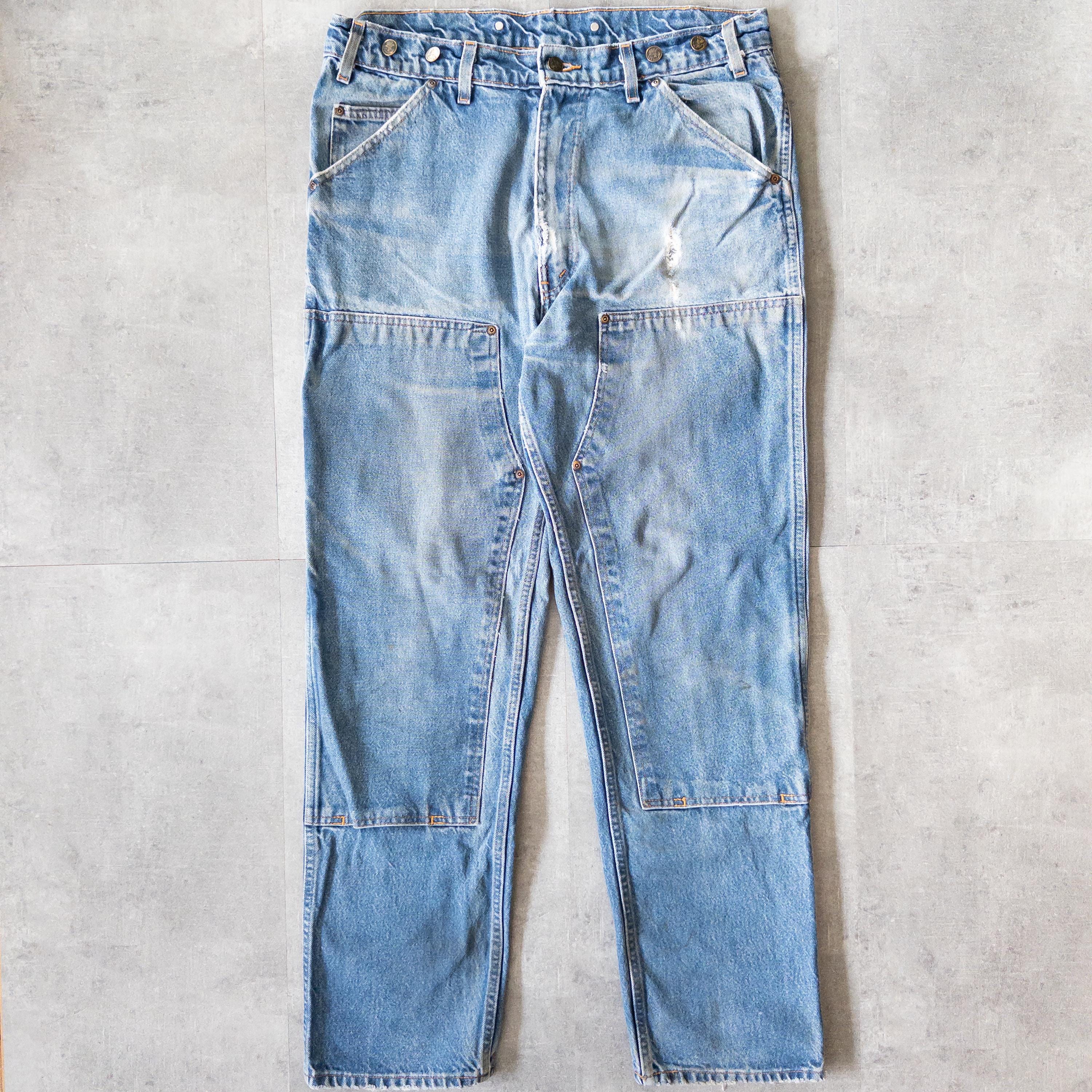 Vintage 90s Wild Ass Double Knee Denim Carpenter Pants - 38x32 - Etsy