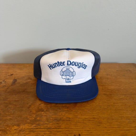 Vintage Hunter Douglas Trucker Hat — 80s Mesh Snapback