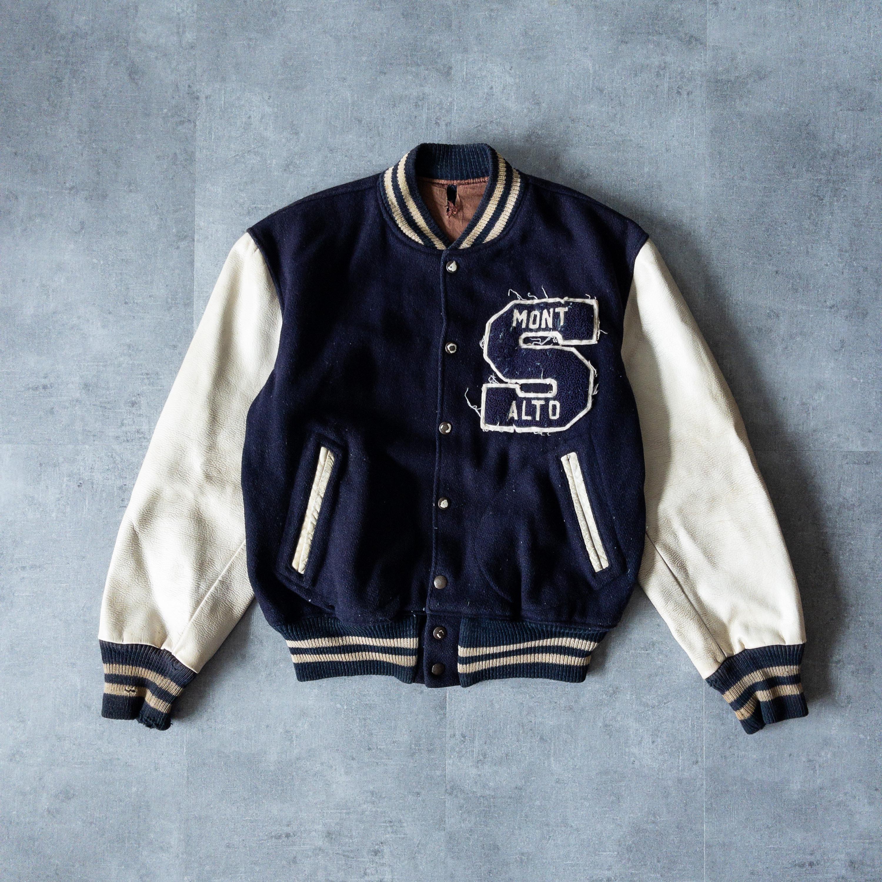 ジャケット・アウター rare Vintage Varsity Jacket Oversized Vintage 60s Mont Alto Wool Letterman Jacket - Distressed - Etsy