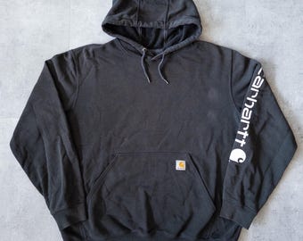 Vintage Y2K Faded Black Carhartt Hoodie - Vintage Workwear