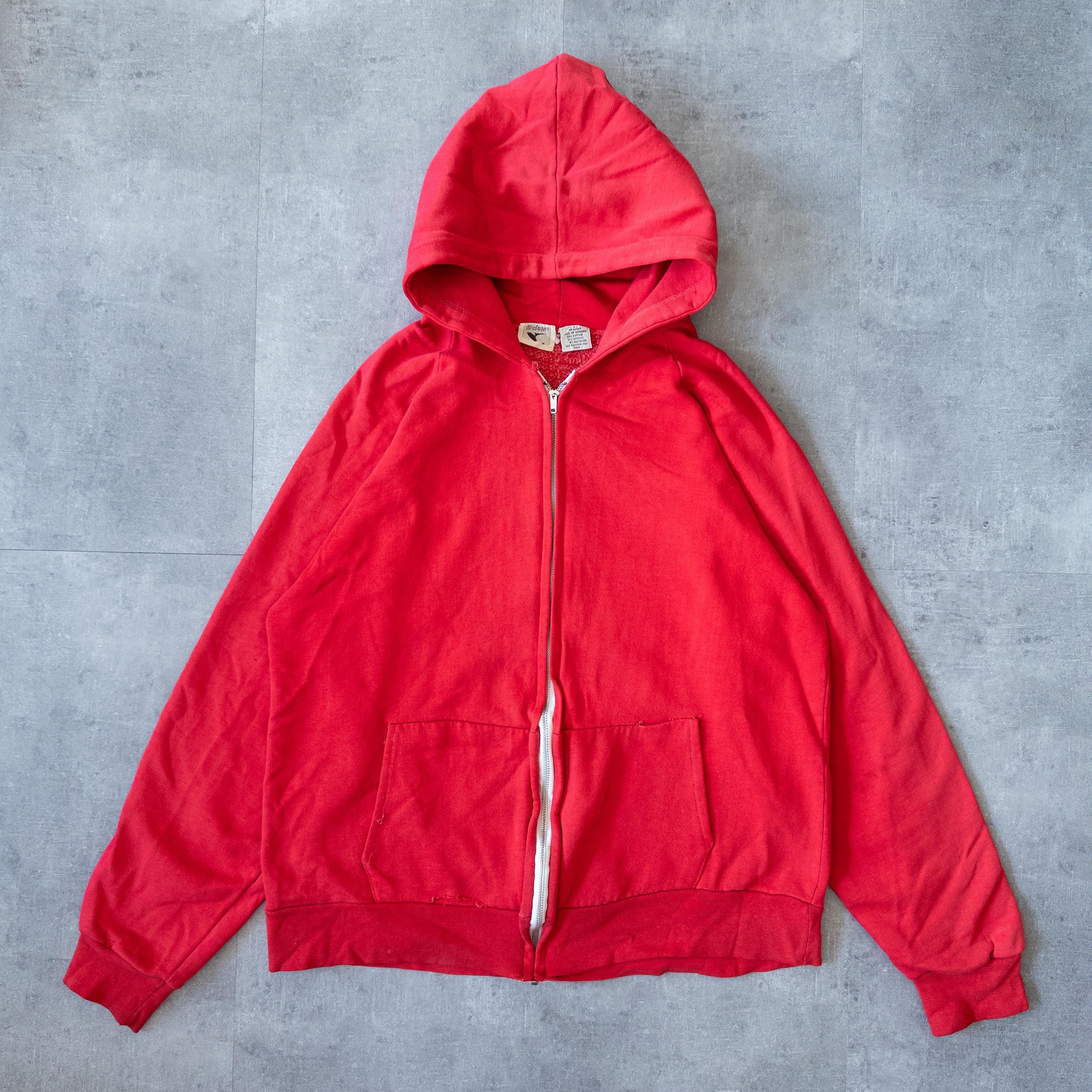 Vintage Red Zip up Hoodie - Etsy