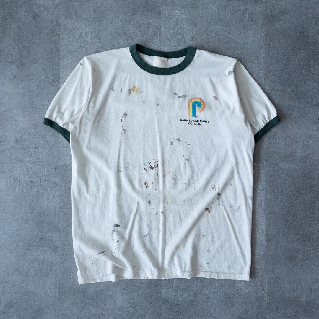Vintage 1990s Paint Splattered Ringer Tshirt - Vintage Clothing, 90s ...