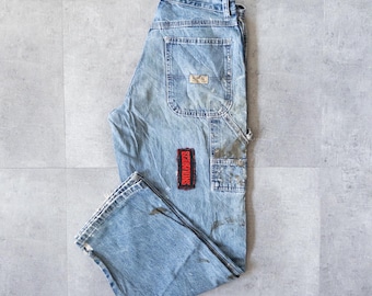 Vintage 90s Distressed Wrangler Carpenter Pants - Denim Patches - 30 x 30