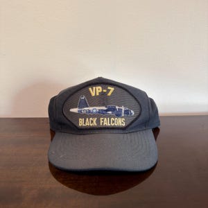 Casquette trucker vintage années 80 VP-7 Black Falcons Navy - Casquette de l'armée de l'air