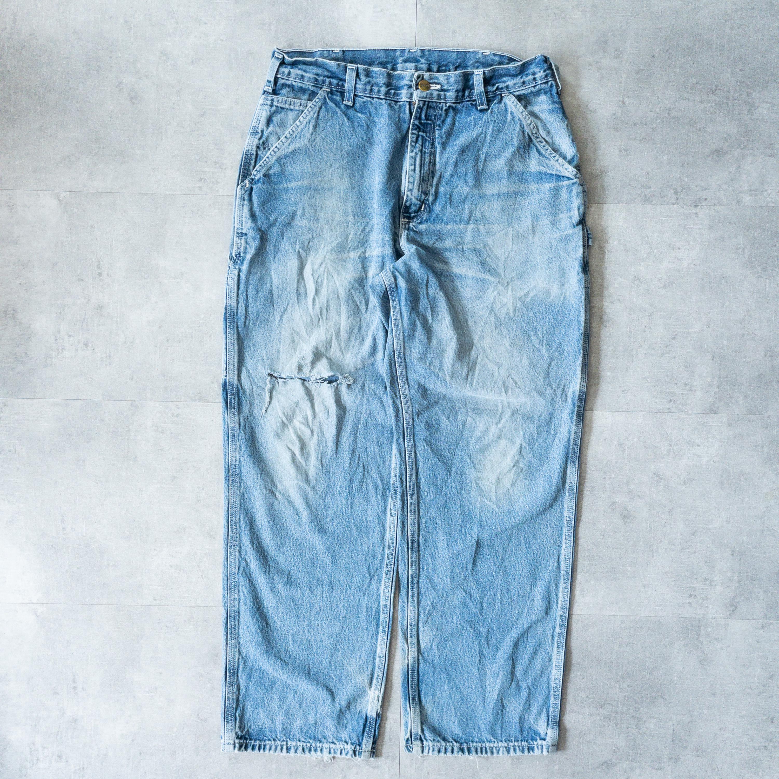 美品00s CARHARTT デニムオーバーオール B系HIPHOP Y2K 00s carhartt カーハート オーバーオール デニム W38L28 | 古着