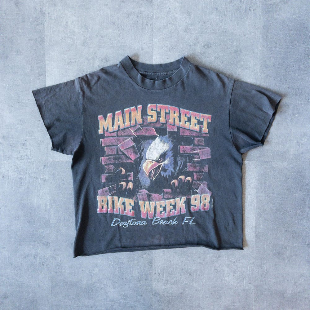 Vintage 1990S Daytona Bike Week Chopped Graphic Tee - 90S Aesthetic, Vintage Clothing, 90S Harley, Vintage Harley Distressed Tee, Biker Tee