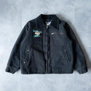 Vintage 90s Boxy Workwear Corduroy Collar Winter Jacket - Vintage Clothing, Work Wear Jacket, 90s Aesthetic, Y2K Jacket, Large Pocket
