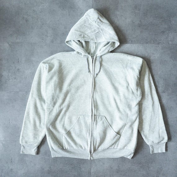 Vintage 80s Thermal Lined Zip Up Hoodie: Streetwear Sweatshirt