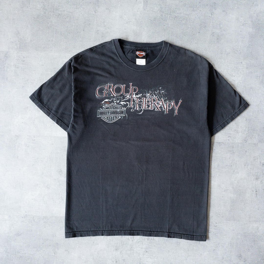 Vintage 90s Harley Davidson T-shirt: Group Therapy Graphic