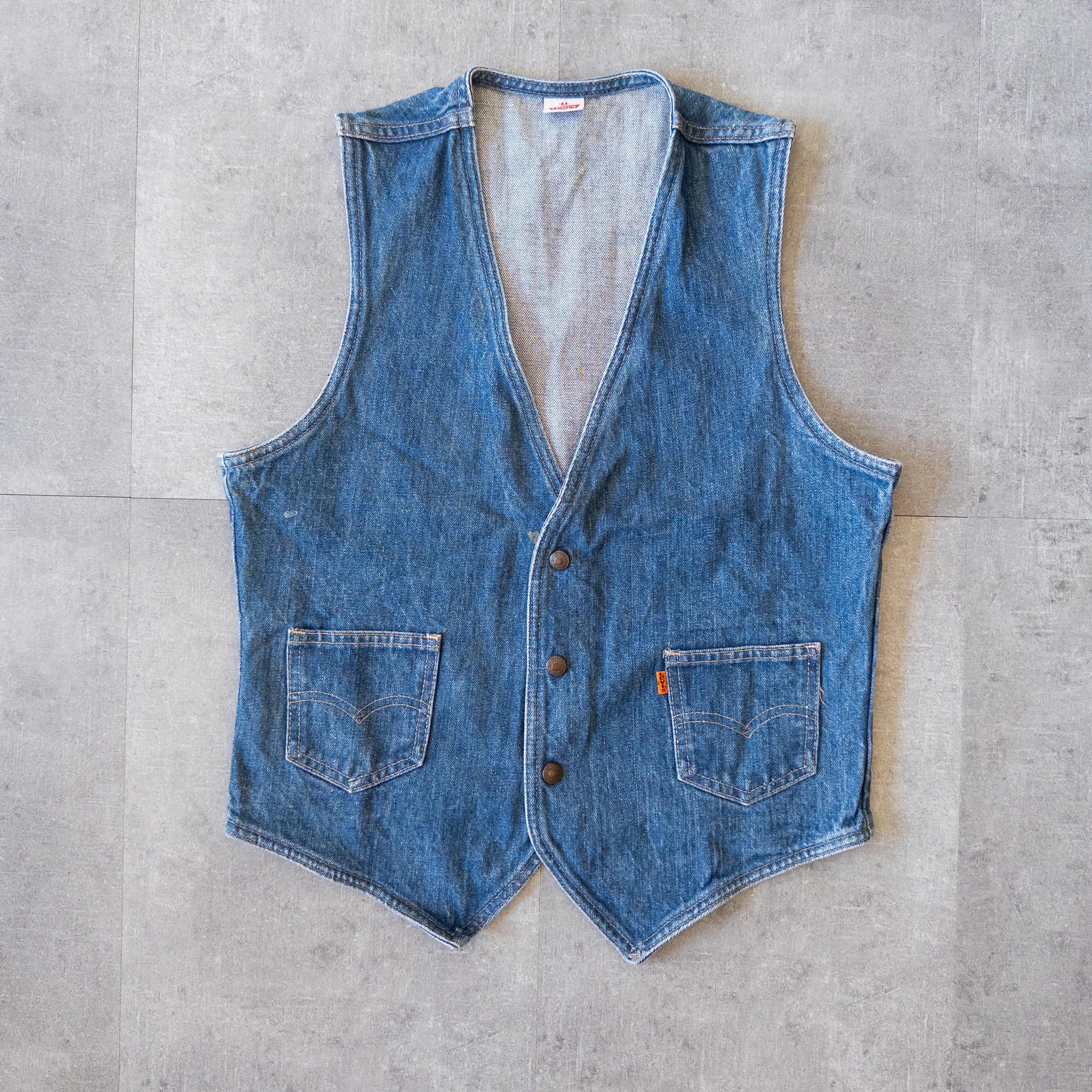 80s Levi's リーバイス デニムベスト 60670 オレンジタブ L ヴィンテージ 80s Levi's オレンジタブ デニム ベスト - Etsy 日本