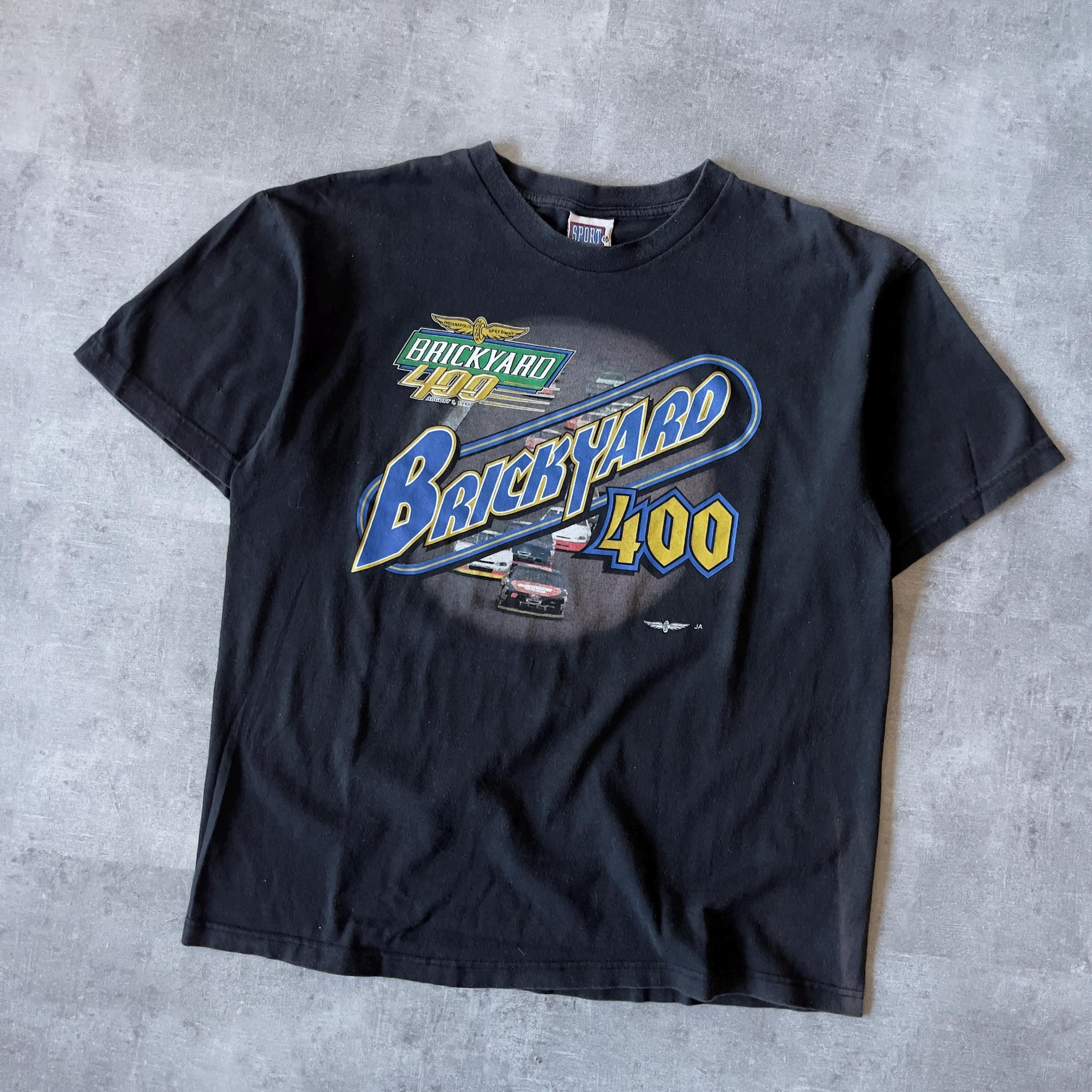 Vintage 90s NASCAR Brickyard 400 T-shirt: Black Graphic Racing Tee