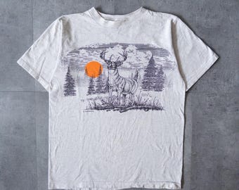 Vintage 90s Single Stitch Upper Elk Graphic Souviner Tshirt -