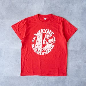 Vintage 80s Single Stitch Wayne Centennial Graphic Tee - Vintage Clothing, 80s Shirts, 80s Aesthetic, True Vintage, 90s Clothing