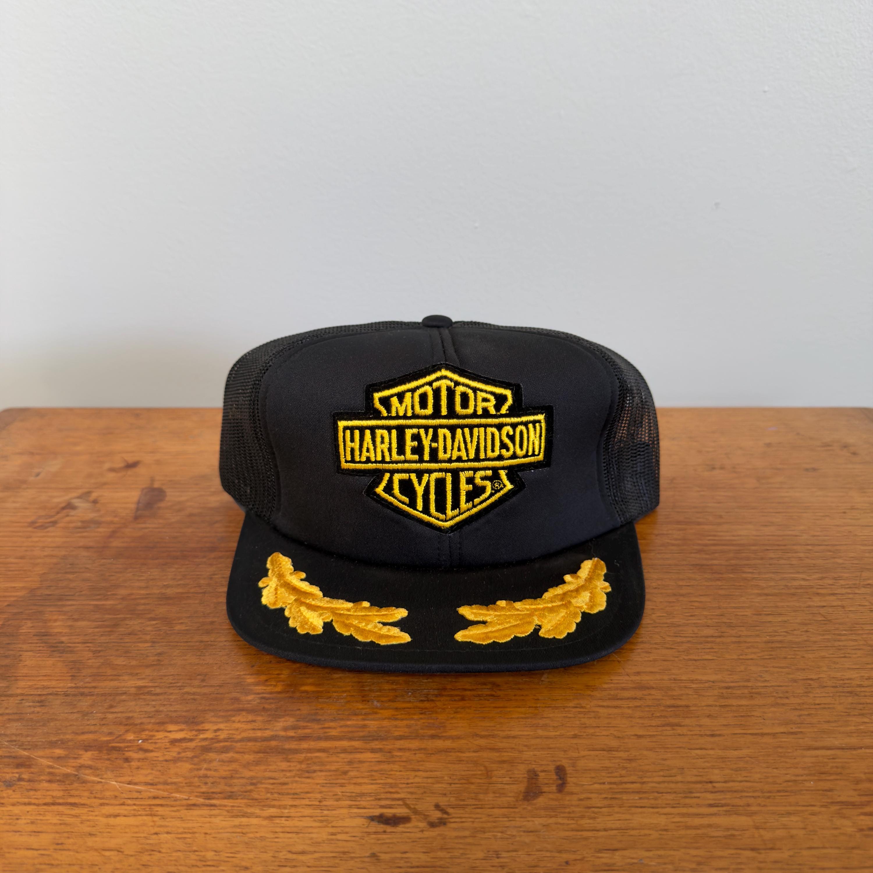 Harley Davidson Retro Vintage Style Patch Hat Cap Trucker Motorcycles HD Biker Vintage 90s Distressed Harley Davidson Arch Logo Motor  main image 4
