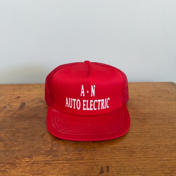 Vintage A·N Auto Electric Trucker Hat — 80s Auto Shop Promo Snapback