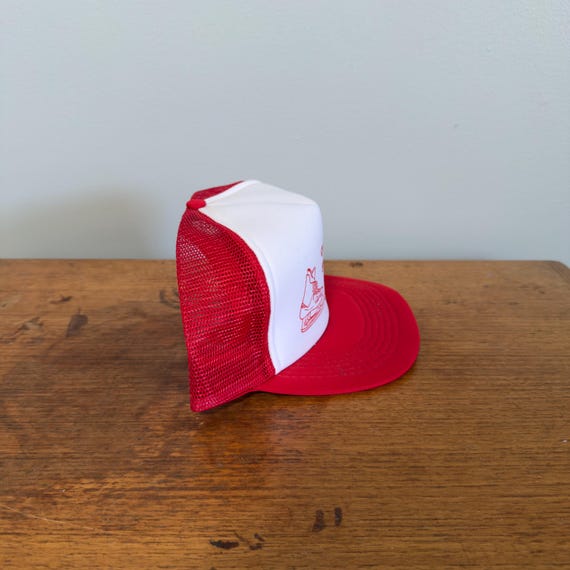 Vintage Custom Skate Sharpening & Sporting Goods Trucker Hat — 80s Hockey Promo Snapback View 4