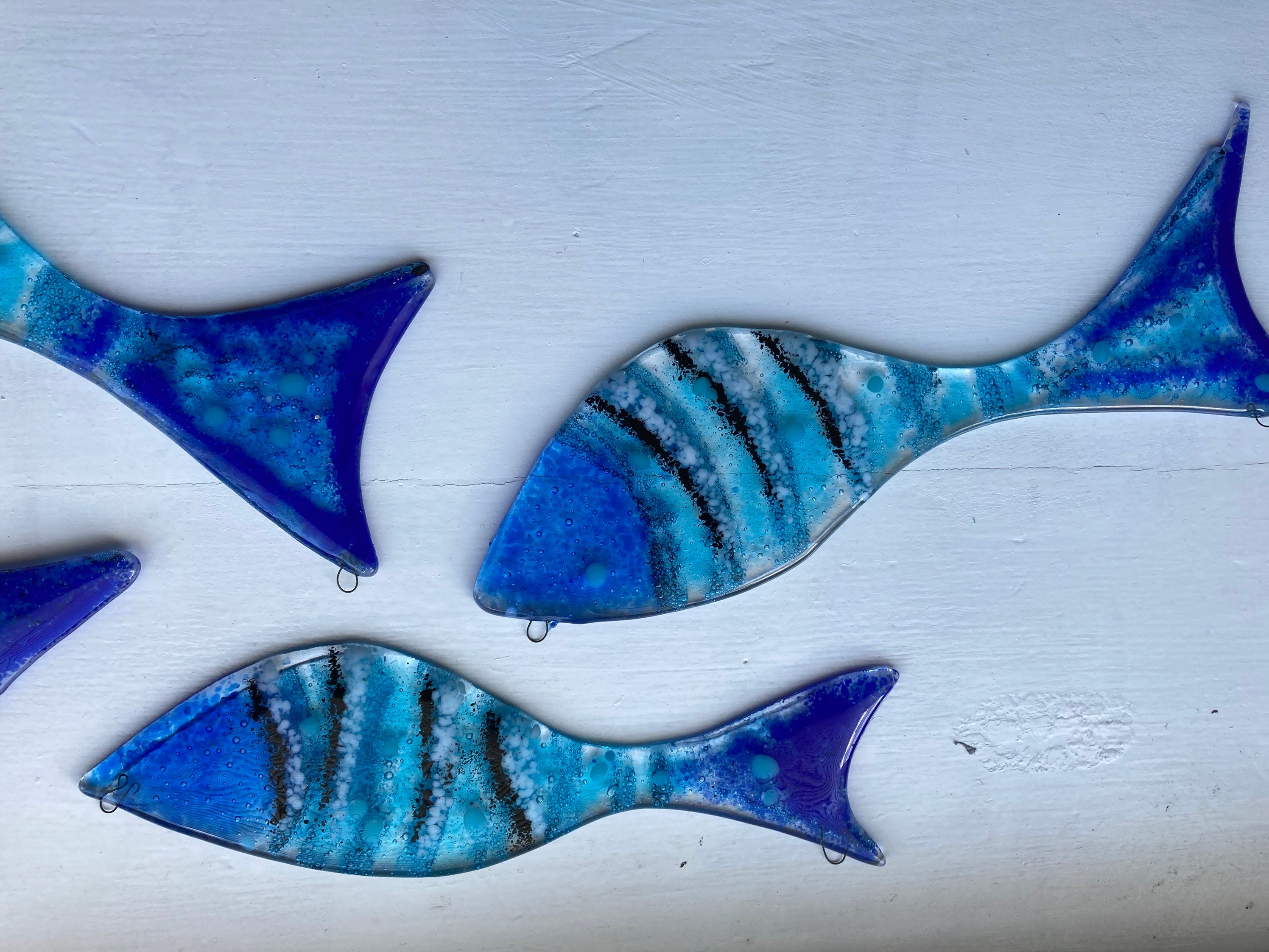Glass handmade shoaling fish sculpture wall art glass fish Etsy