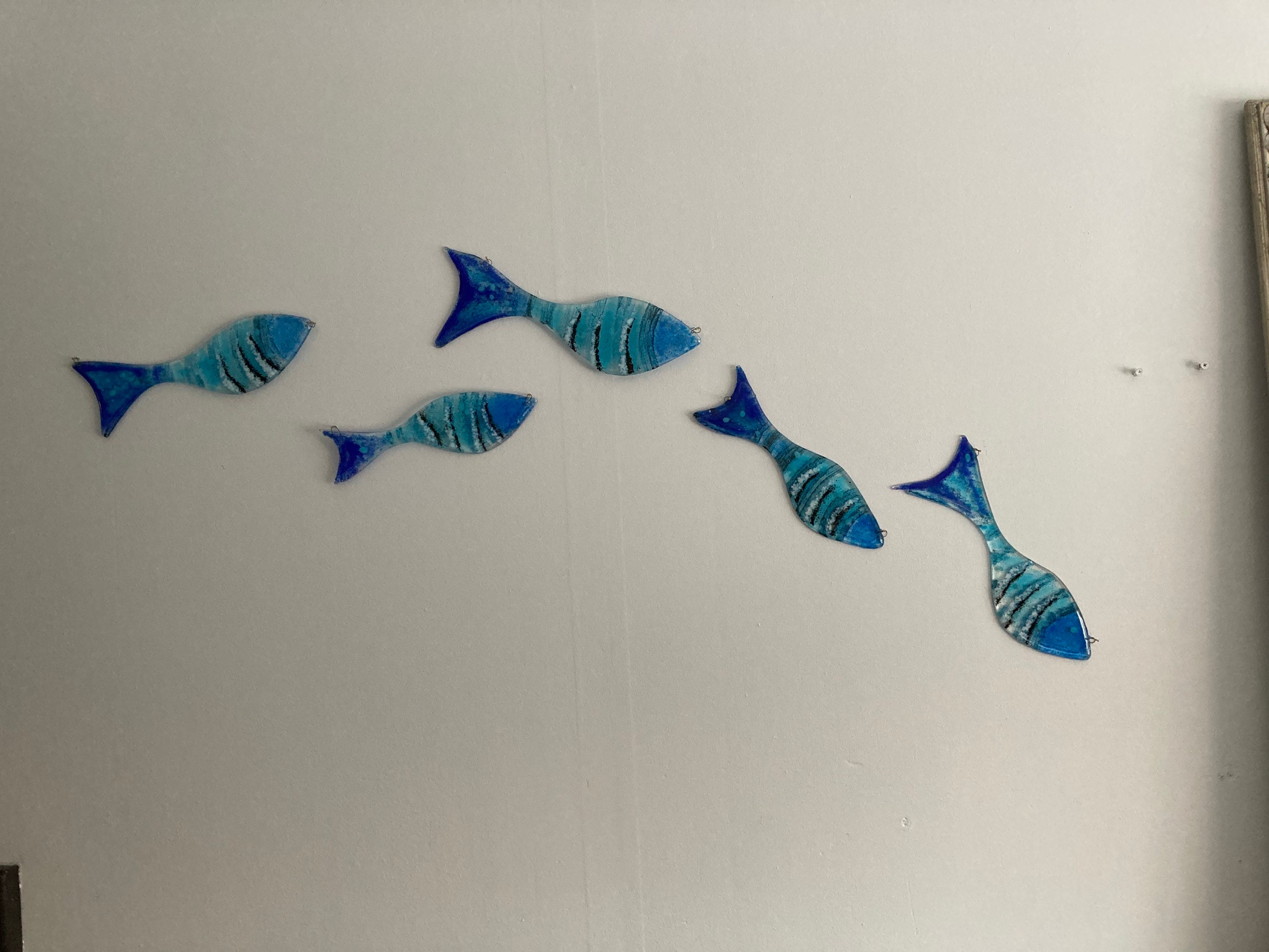 Glass handmade shoaling fish sculpture wall art glass fish Etsy