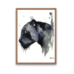 Tableau peinture Panthère Noire 100 x 70 cm style Pop Art - BLACKY