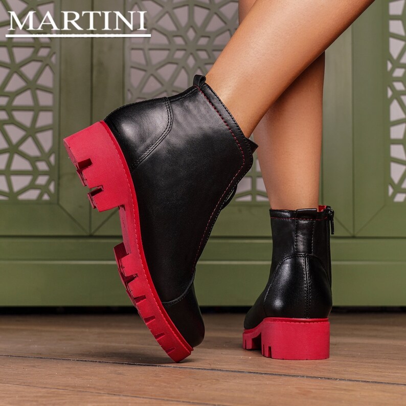 red sole combat boots