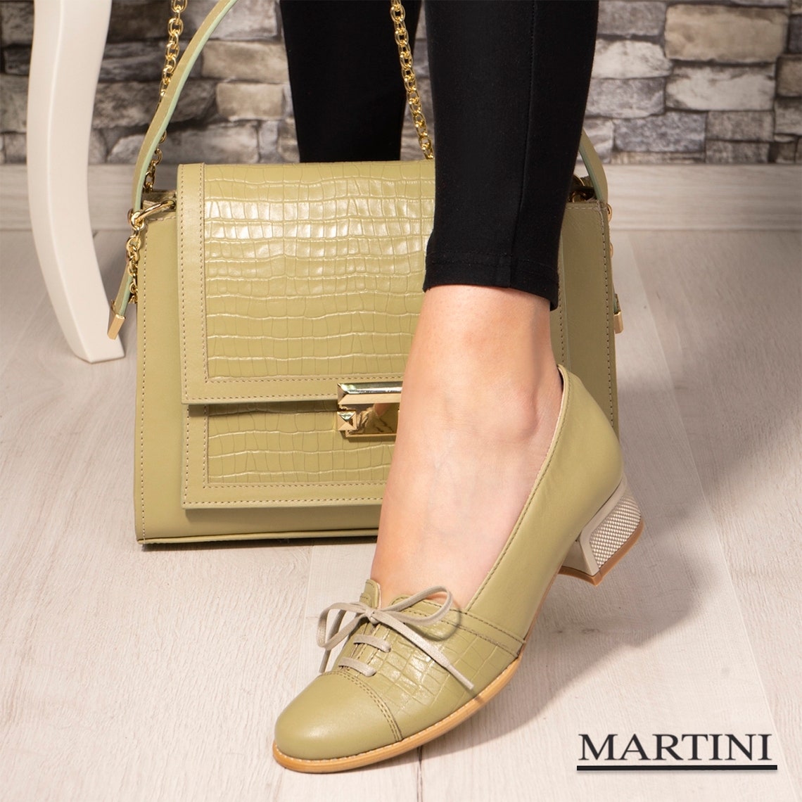green women's flats