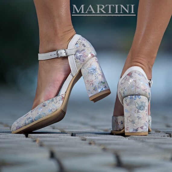 Scarpe da sposa floreali Mary Jane Scarpe da donna con tacco | Etsy Italia