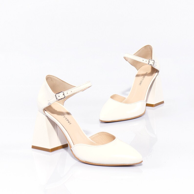 Elegant Beige Mary Jane Shoes With Chunky Heel Natural Etsy