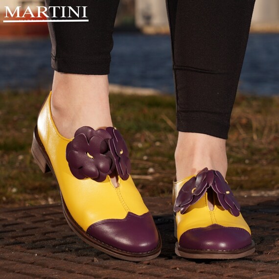 purple leather shoes womens