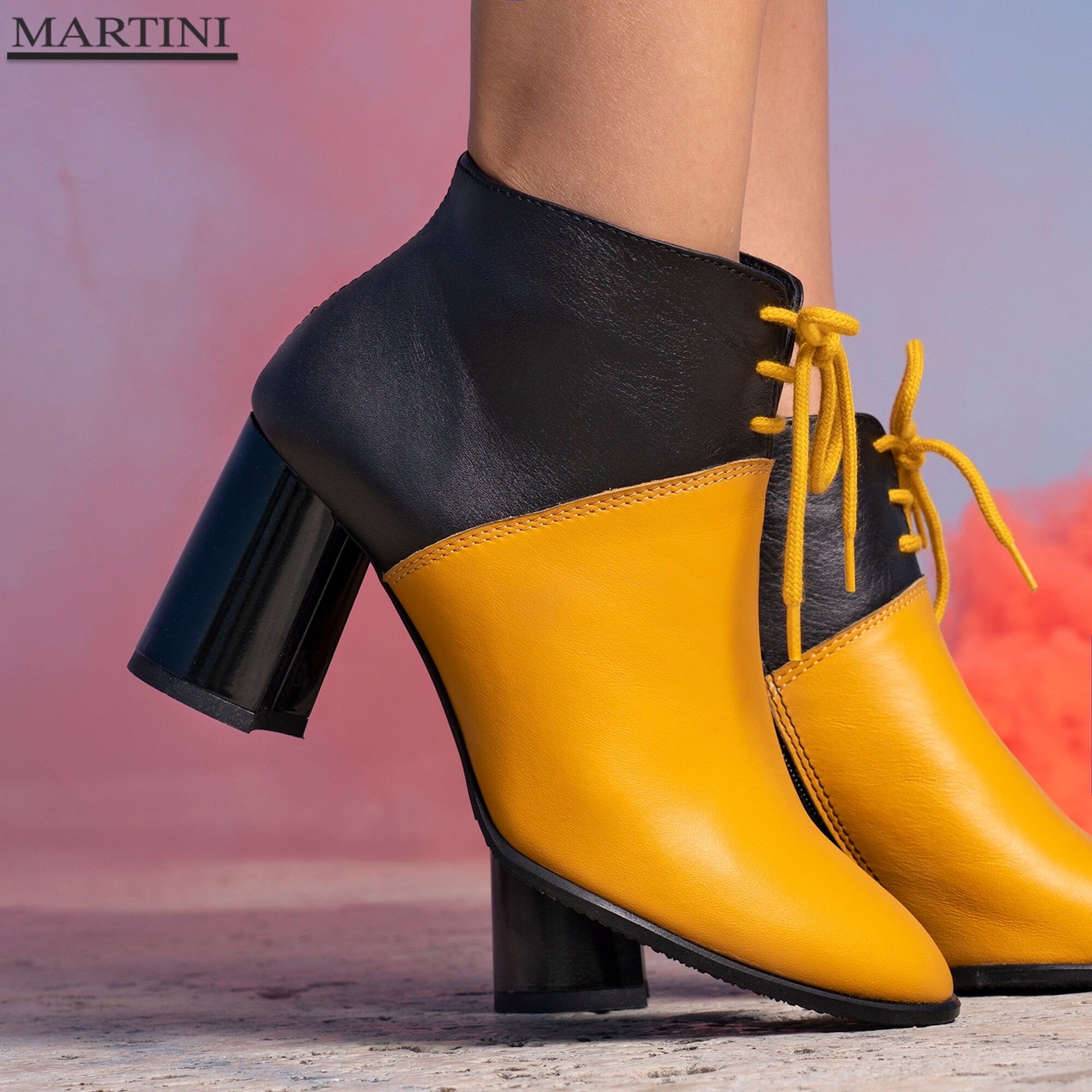 yellow leather boots womens