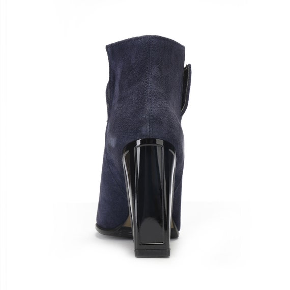 blue dress boots womens