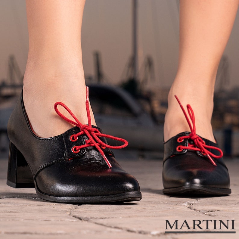 Women Shoes Leather Oxford Shoes Red Tie Shoes Natural Etsy