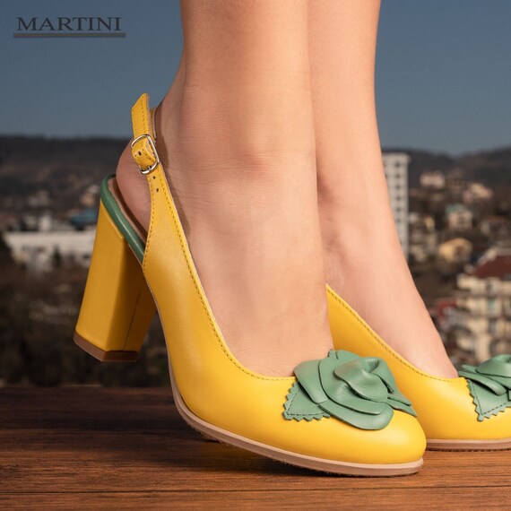 yellow green pumps