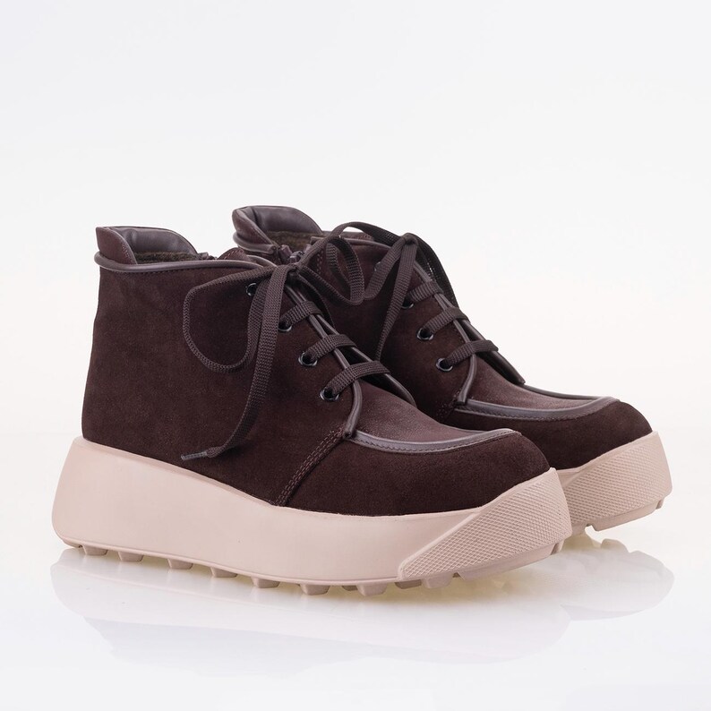 HARMONY – Women’s Brown Leather and Suede Everyday Boots - Etsy