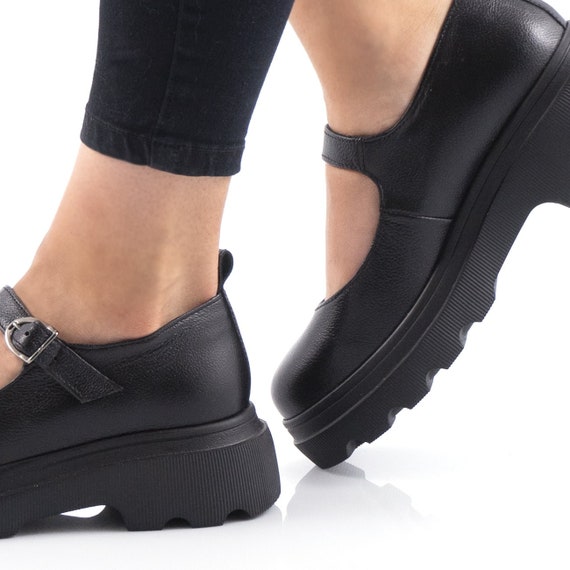 platform wedge mary jane shoes