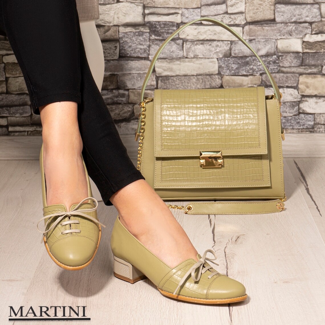 green women's flats