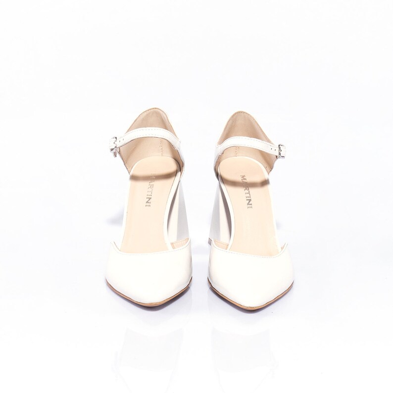 Elegant Beige Mary Jane Shoes With Chunky Heel Natural Etsy