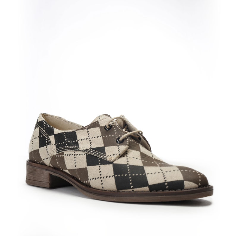 Women's Oxford Shoes in Shades of Brown Leather Saddle Etsy